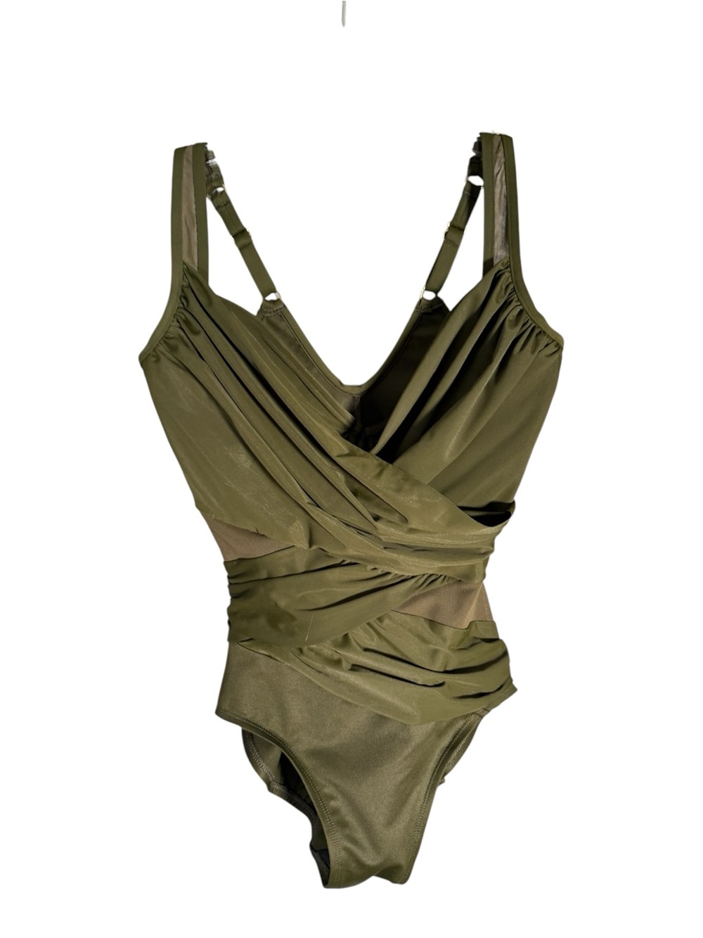 Miraclesuit Green Madero Rouched Swimsuit One Piece  Slimming 8DD
